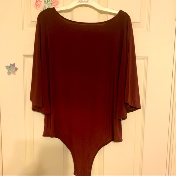 Jennifer Lopez Tops - Jennifer Lopez Burgundy bodysuit